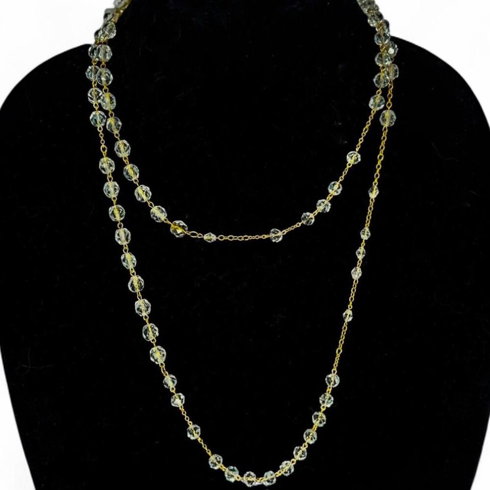 Y2K Style Chic Long Gold & Acrylic Bead Necklace